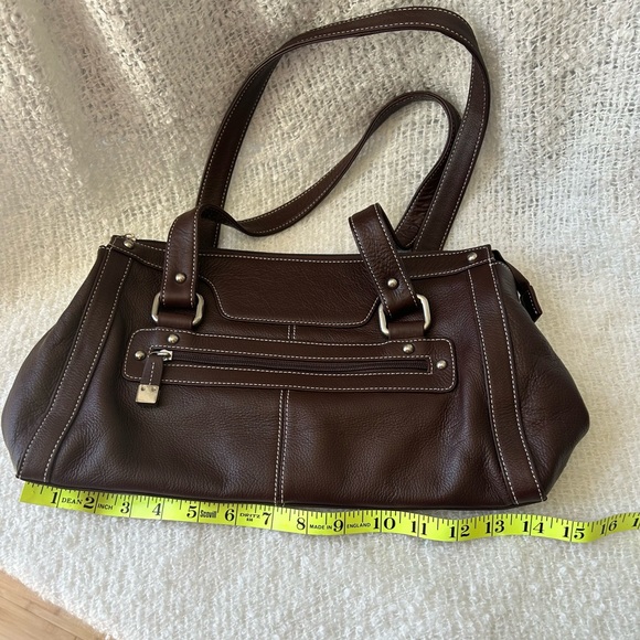 SOPRANO, Genuine Leather Brown Handbag - Picture 11 of 11